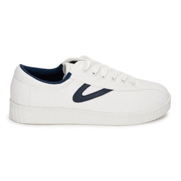 Tretorn Women’s 'Nylite Plus Canvas' Sneakers - White/Navy - Picture 3 of 10
